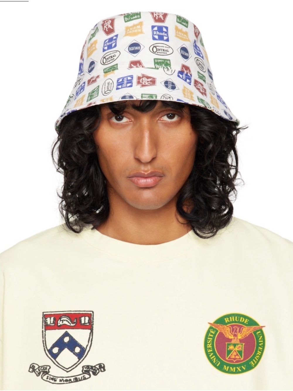 Rhude Trucker Bucket Hat Multi Allover Graphic Logos One Size Crusher Multicolor